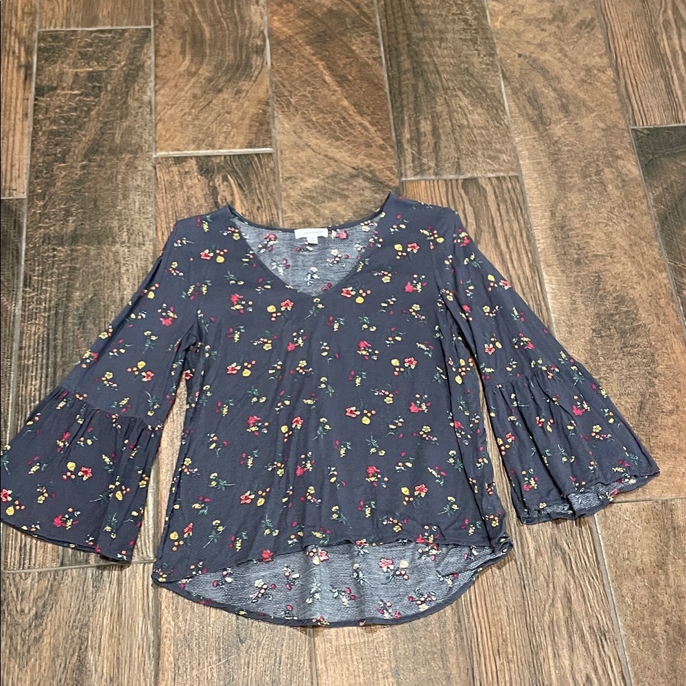 Floral Bell Sleeve Top